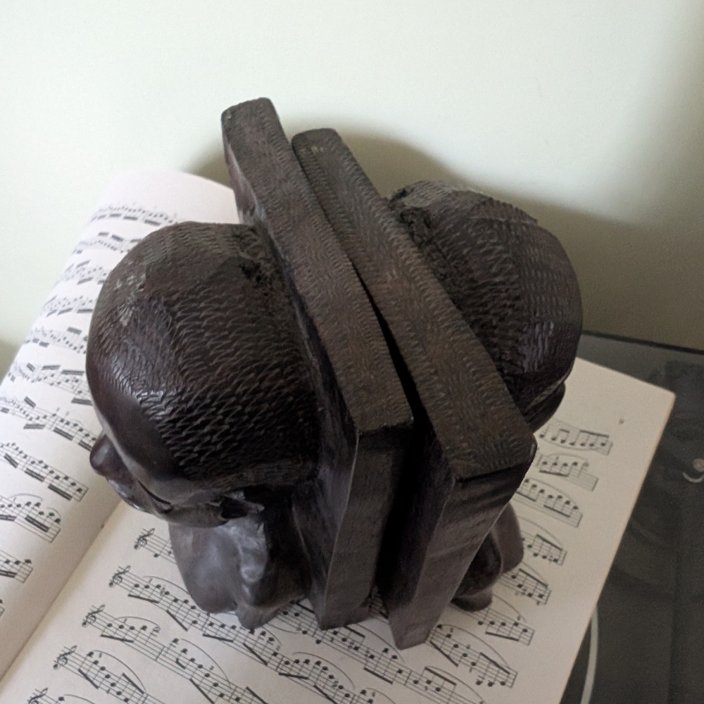 Vintage African Carved Bust Bookends - Picture 5 of 10